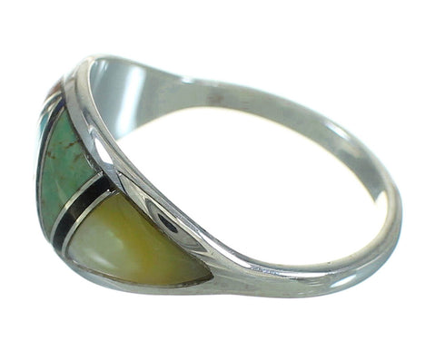 Southwestern Multicolor Silver Ring Size 5-3/4 QX85658